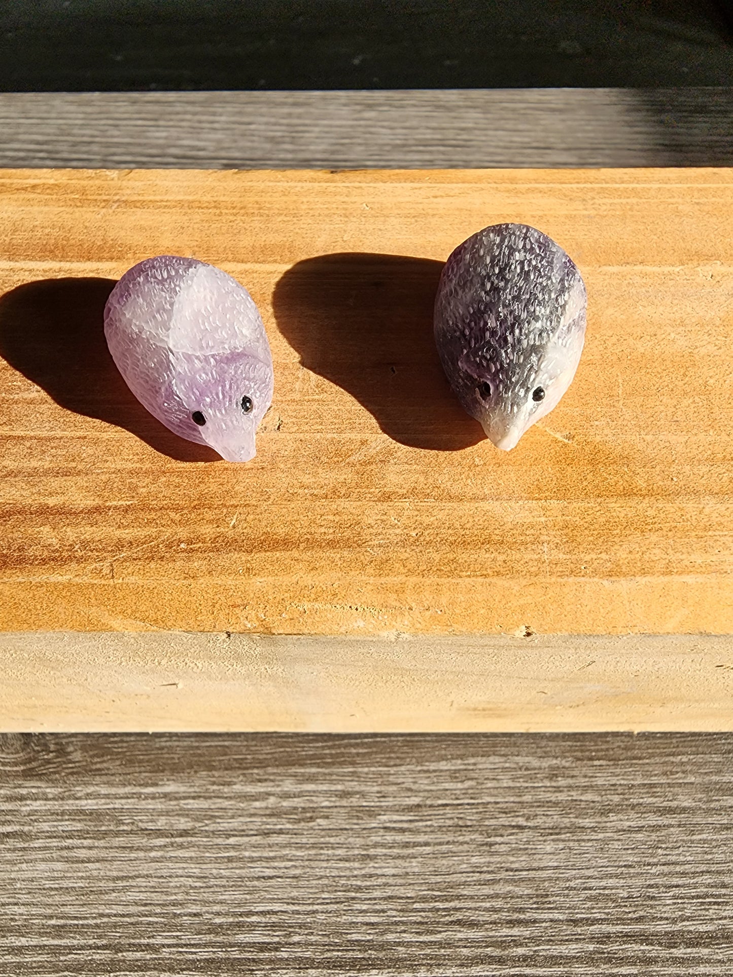 Flourite animal carvings