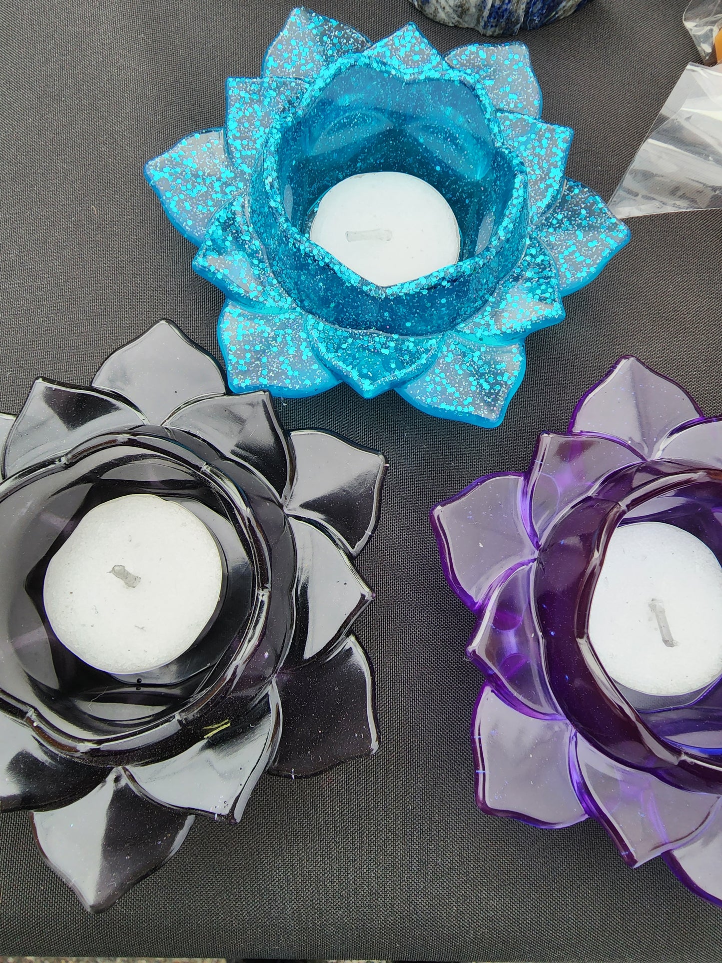 Resin Tea Candle Holder w. Candle