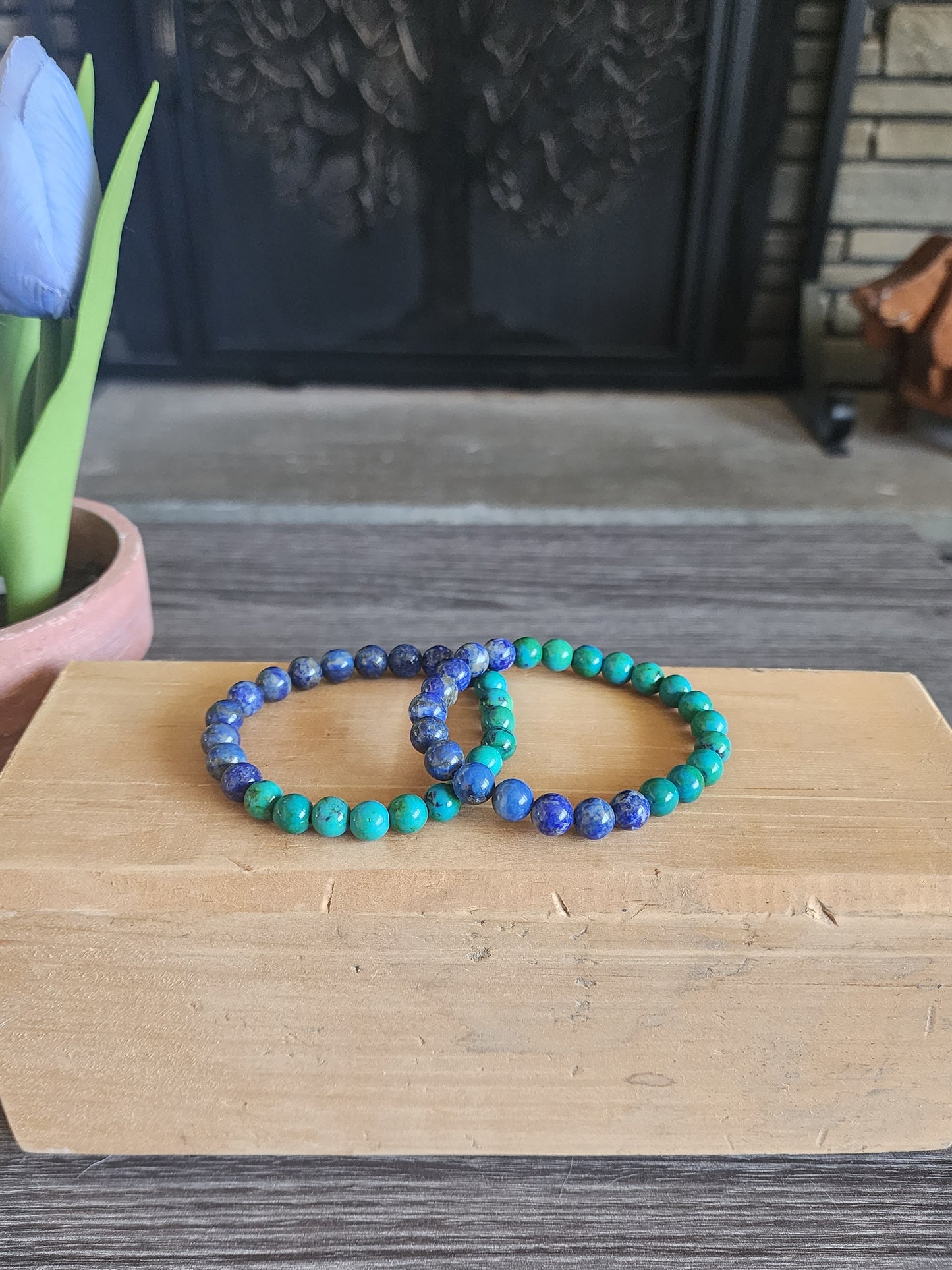 Lapis Lazuli & Chrysocolla Bracelet 8mm