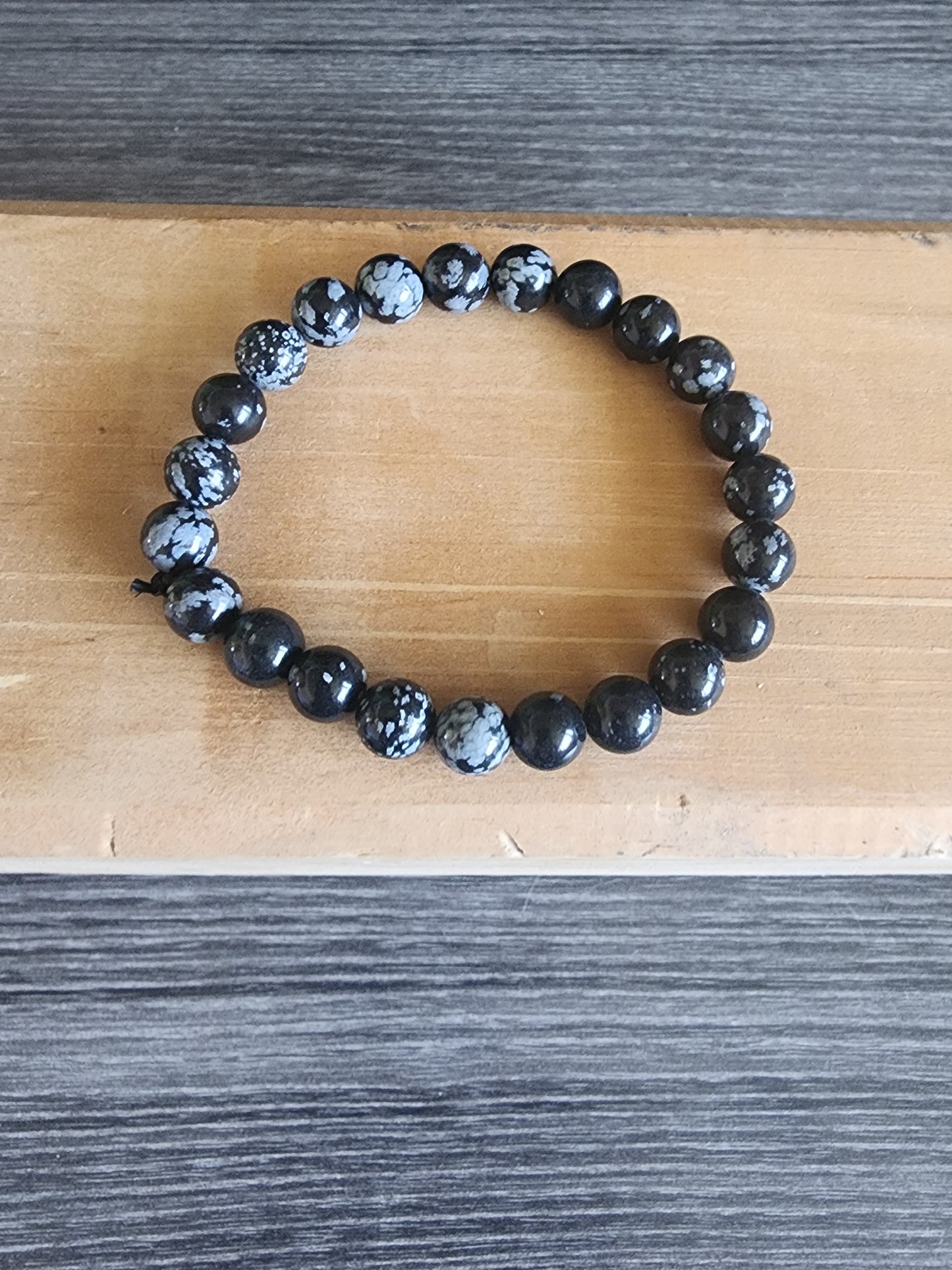 Snowflake Obsidian Bracelet 8mm