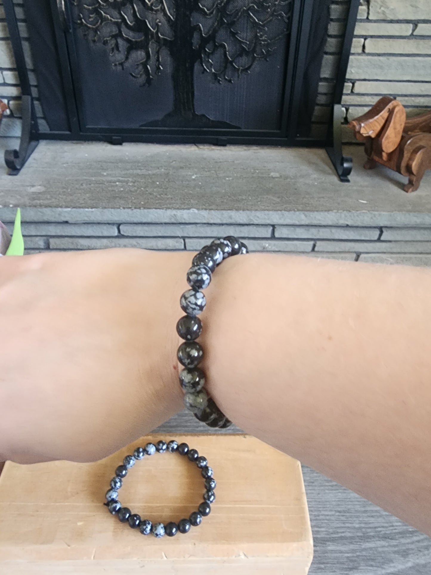 Snowflake Obsidian Bracelet 8mm