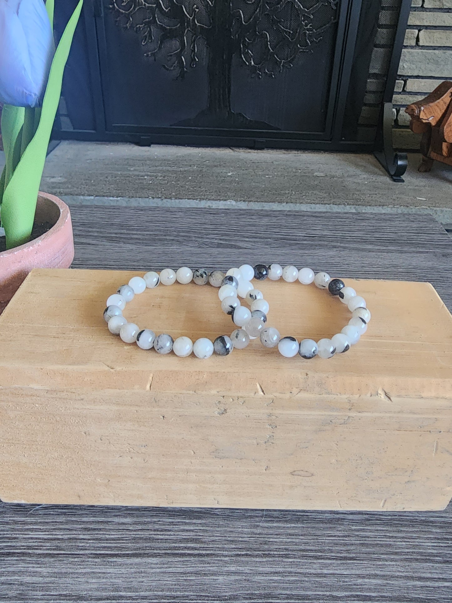 Tourmalated Quartz Bracelet 8mm