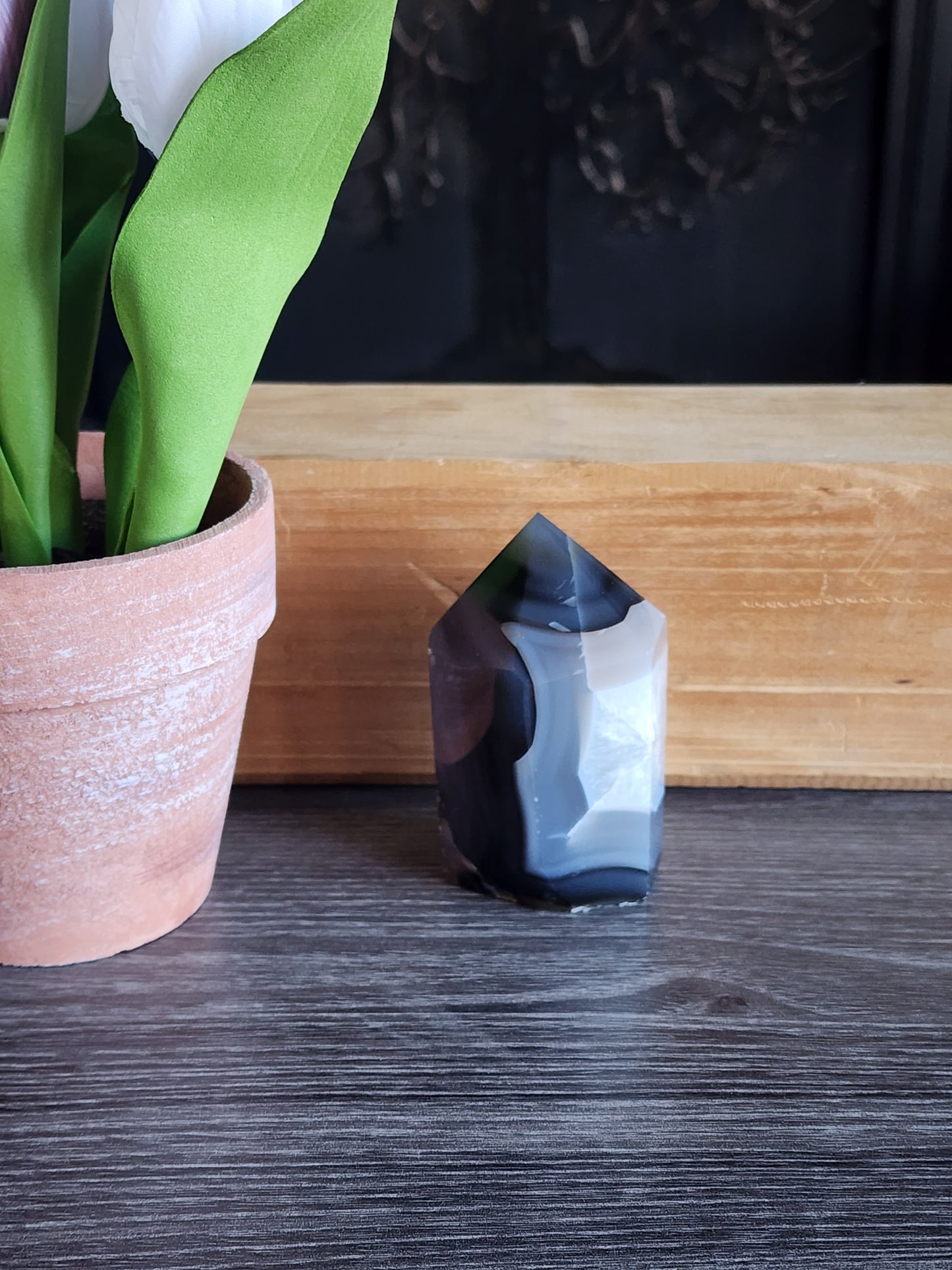 Dyed Blue Agate Tower