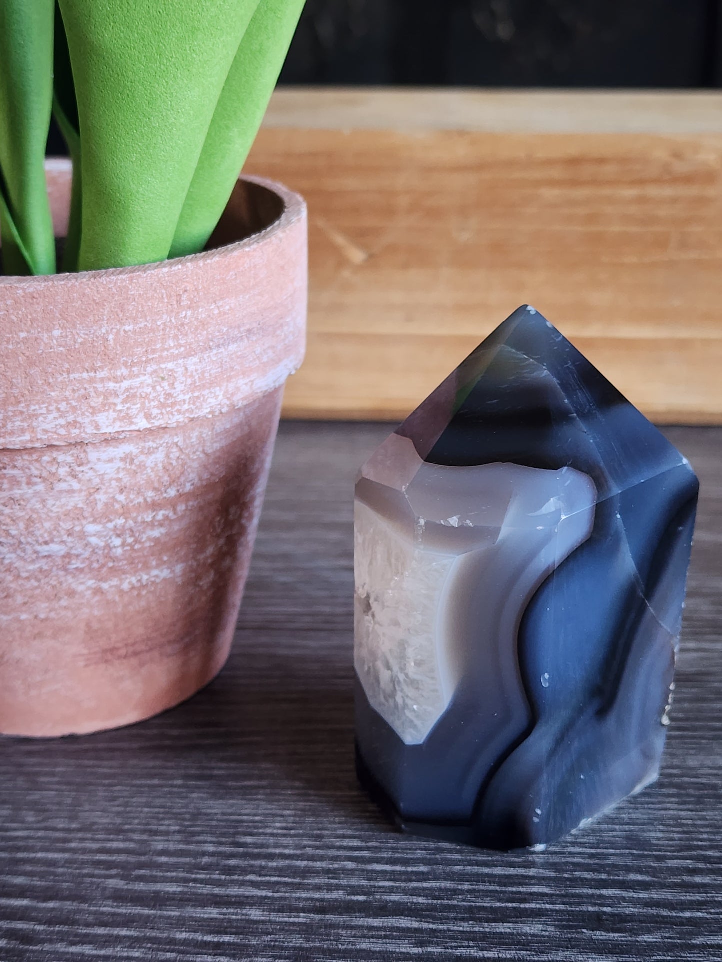 Dyed Blue Agate Tower