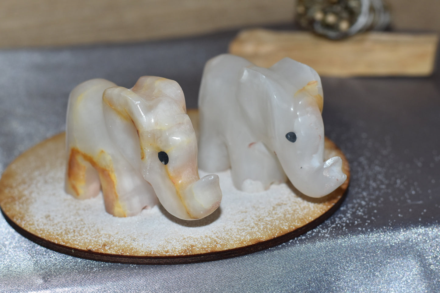 Milky Quartz Elephant Carving
