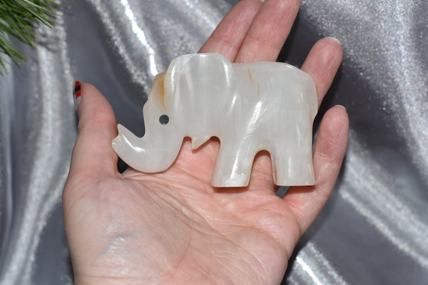 Milky Quartz Elephant Carving