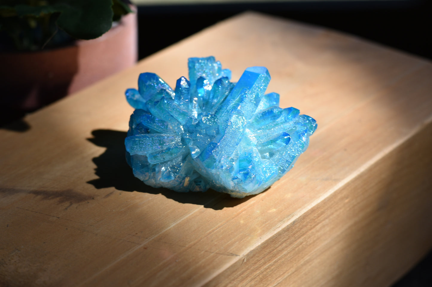 Aqua Aura Quartz Clusters