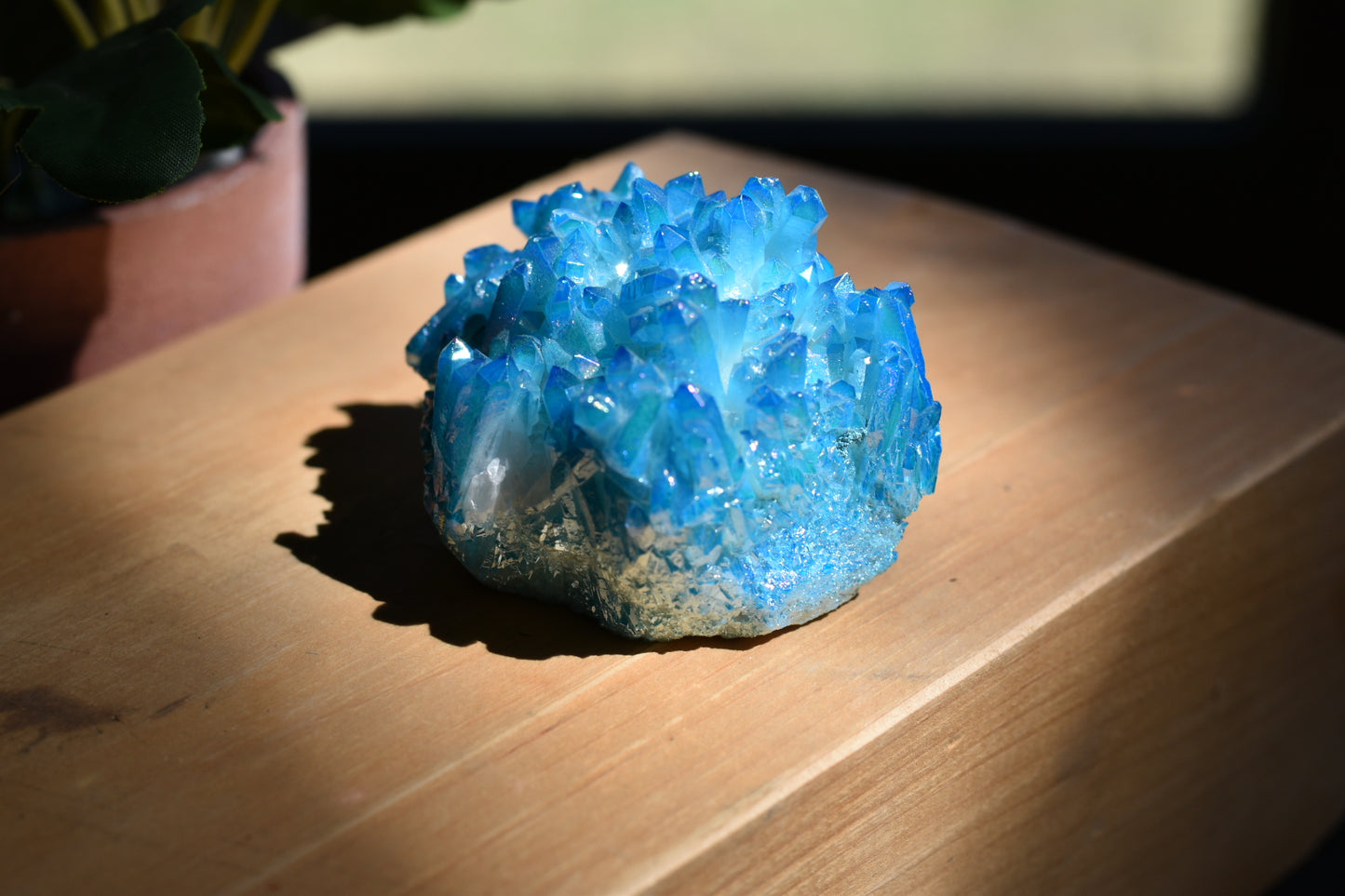 Aqua Aura Quartz Clusters