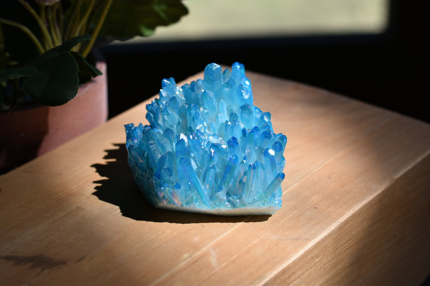 Aqua Aura Quartz Clusters