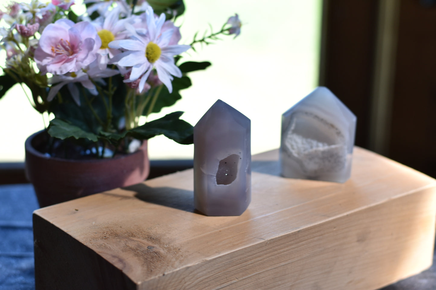 Blue Agate Tower with Druzy