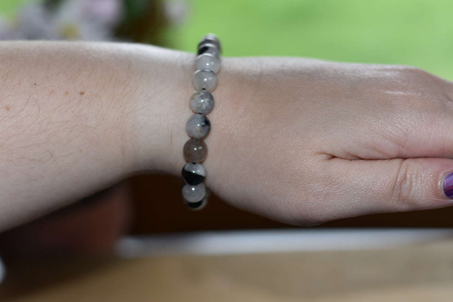 Tourmalated Quartz Bracelet 8mm