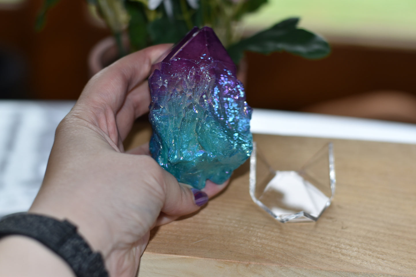 Blue and Purple Aqua Amethyst Points