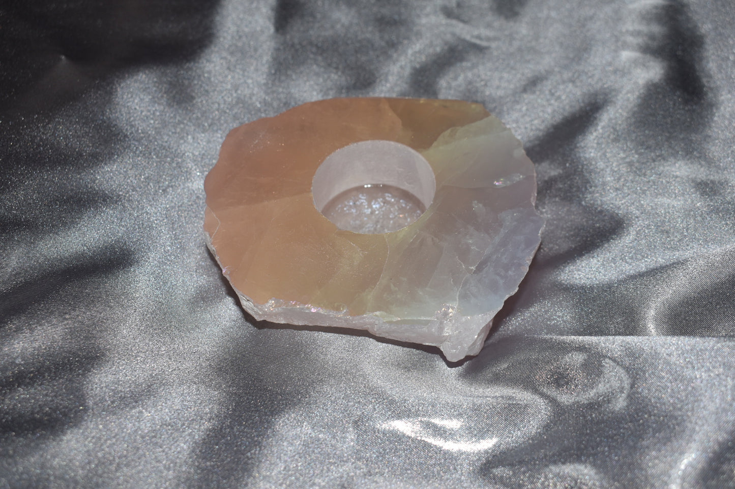 Aura Rose Quartz Candle Holders