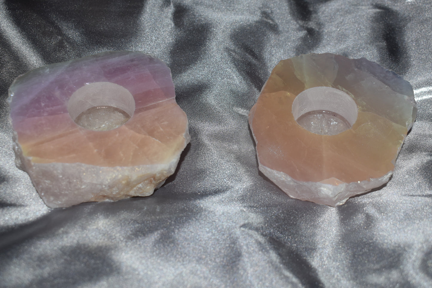 Aura Rose Quartz Candle Holders