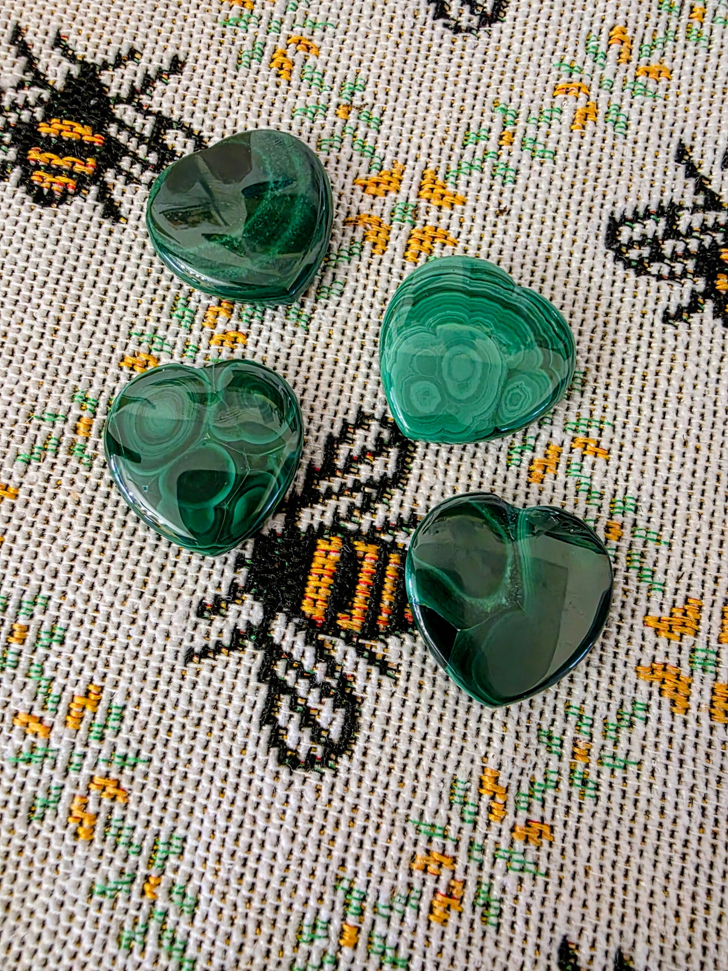 Malachite - Mini Hearts