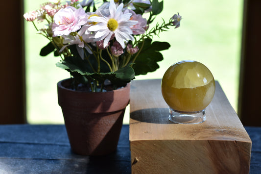 Lemon Calcite 55mm Sphere