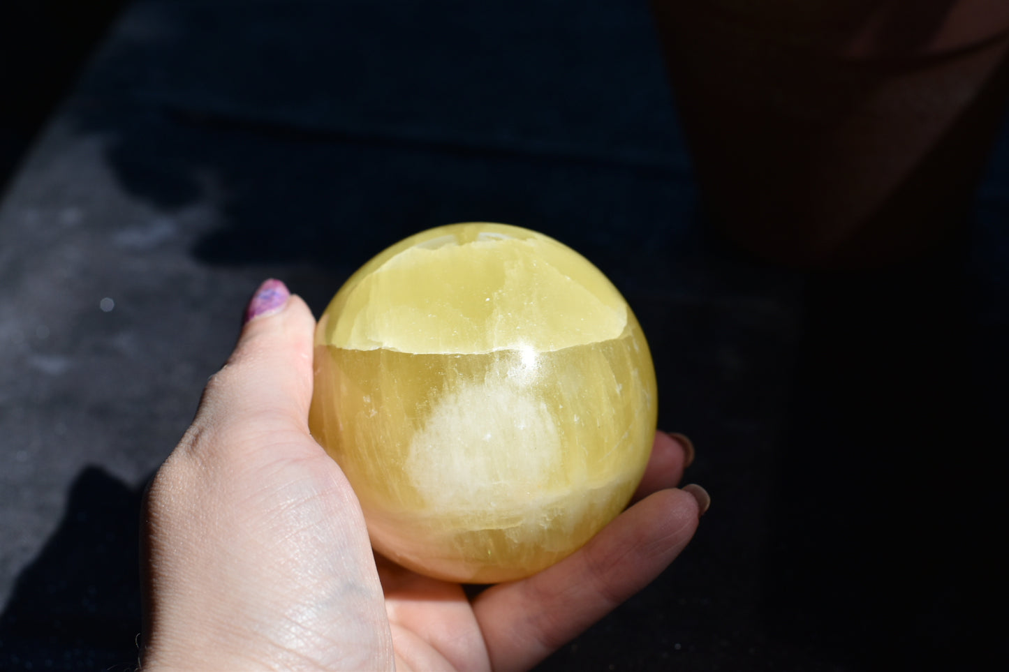 Lemon Calcite 55mm Sphere